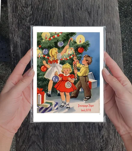 Miniatura 3 de Decoupage - Paquete de papel (21 hojas de 6 x 8 pulgadas), escenas navideñas FLONZ de estilo vintage para decoupage, manualidades y álbumes