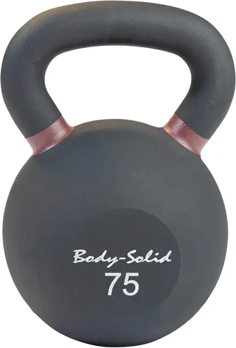 Miniatura 5 de Body-Solid - Pesa rusa de recubrimiento en polvo negro mate con mango de agarre, pesas rusas perfectas para entrenamiento con pesas