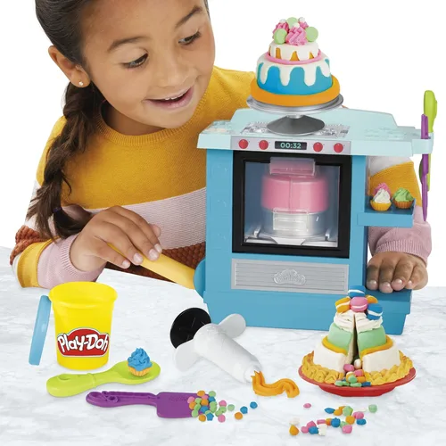 Miniatura 2 de Play-Doh Kitchen Creations Rising Cake Oven Bakery Playset para niños de 3 años en adelante con 5 colores compuestos de modelado, no tóxico