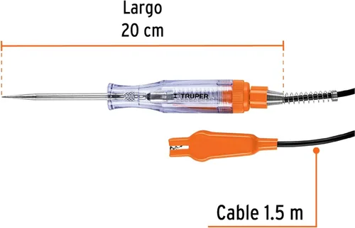 Miniatura 3 de Truper Probador de circuito con clip de cocodrilo #13985