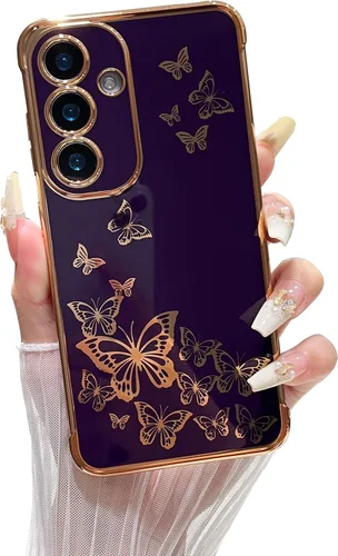 Miniatura 12 de ZTOFERA Funda de teléfono para Samsung Galaxy S23 Ultra 5G, elegante diseño de mariposa, para niñas y mujeres encantadoras, chapado suave, Negro