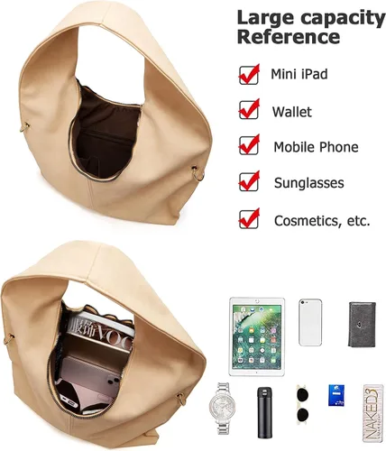 Miniatura 6 de myfriday Vintage Large Hobo Shoulder Bag for Women Soft Tote Purse and Handbag with Adjustable Strap