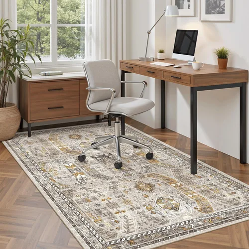 Miniatura 738 de Madane Tapete lavable de 2 x 10 pies para pasillo, cocina, recibidor, clásico, suave, antideslizante para interiores, casa de campo, baño, sala