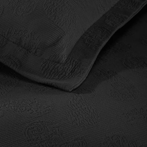 Miniatura 7 de Superior colcha de una plaza de jacquard y matelasse 100 % algodón de alta calidad, turquesa, individual Negro