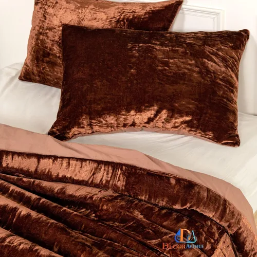Miniatura 43 de Funda de edredón de terciopelo sólido ultra-luxe, ropa de cama boho UO, funda de colcha Donna, juego de edredón de 3 piezas, juego de cama de Azul