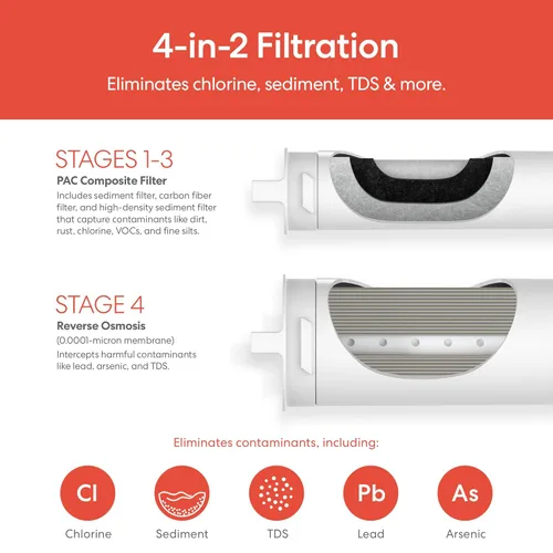 Miniatura 6 de Sistema de filtro de agua sin tanque de ósmosis inversa Brio SIMPL para agua potable limpia Filtración RO de 4 etapas debajo del fregadero