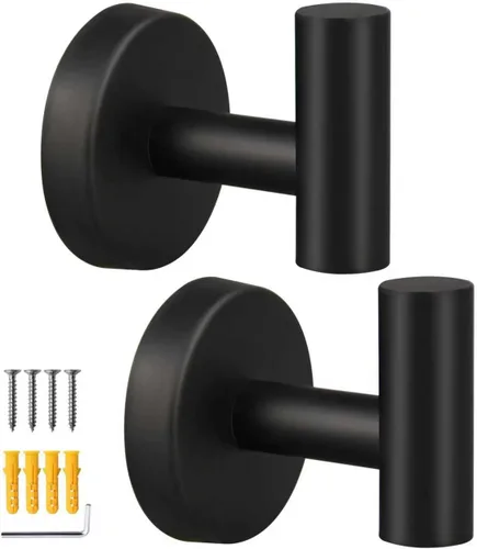 Miniatura 8 de Mdvora Paquete de 2 ganchos dorados cepillados, ganchos de baño de acero inoxidable SUS304 para dormitorio, cocina, hotel, oficina