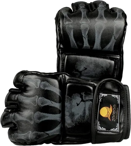 Miniatura 2 de ZooBoo Guantes de MMA, guantes de boxeo de medio dedo, guantes de lucha MMA con banda de muñeca ajustable para Sanda Sparring saco de boxeo