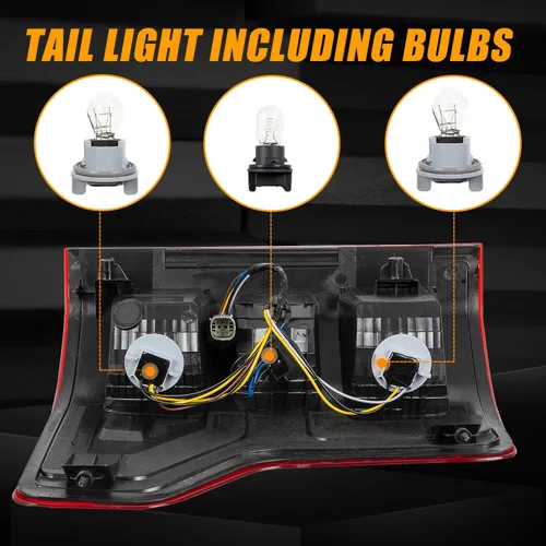 Miniatura 3 de RANSOTO Luz trasera derecha del lado del pasajero compatible con Ford F-150 2018-2020 - Lámpara de freno trasera con bombillas, sustituye a