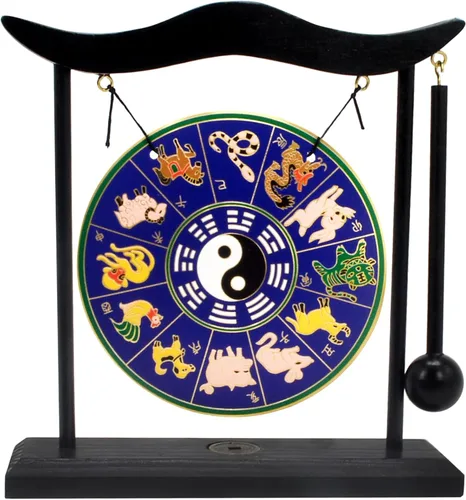 Miniatura 12 de Fengshuibringluck Feng Shui I Ching Zen Gong Decoración de escritorio Gong, dorado, 19X5X20cm/7.5x2x8inch (FH1303)