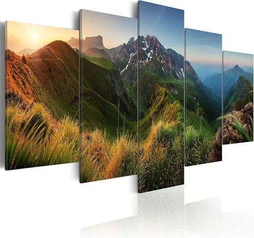 Miniatura 24 de artgeist Lienzo acústico para pared, diseño de montañas de la naturaleza, 80 x 40 pulgadas, 5 piezas con impresión de sonido de espuma acústica