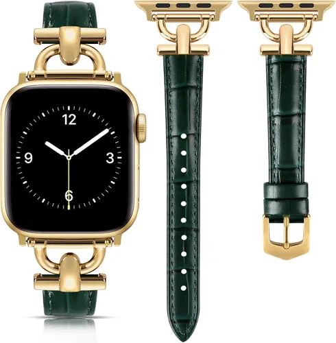Miniatura 23 de Correa de cuero compatible con las bandas de Apple Watch para mujeres, correa elegante y elegante para iWatch Series 11/10/9/8/7/6/5/4/3/2/1/se
