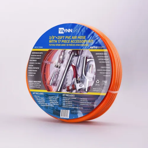 Miniatura 8 de Kit de manguera de compresor de aire de PVC de 3/8 "x 25 pies con herramienta de aire de 17 piezas y kit de accesorios para compresor de aire