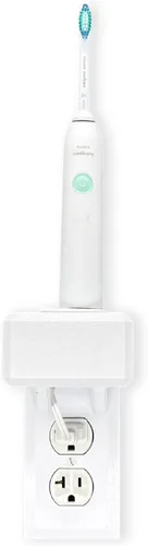 Soporte para cepillo de dientes eléctrico | Soporte de pared | Compatible con Sonicare tiene 1 cargador, se monta solo en una sola toma dúplex.