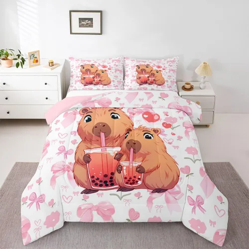 Miniatura 22 de jejeloiu Juego de ropa de cama Queen y King, juego de edredón de panal para niños, niñas, adolescentes, decoración de habitación, edredón Multi 07