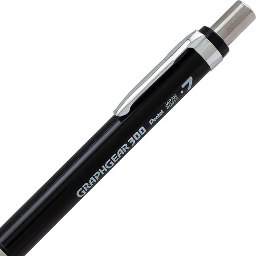 Miniatura 3 de Pentel GraphGear 300 - Lápiz mecánico, caja de 12 lápices, color negro, 0.028 in