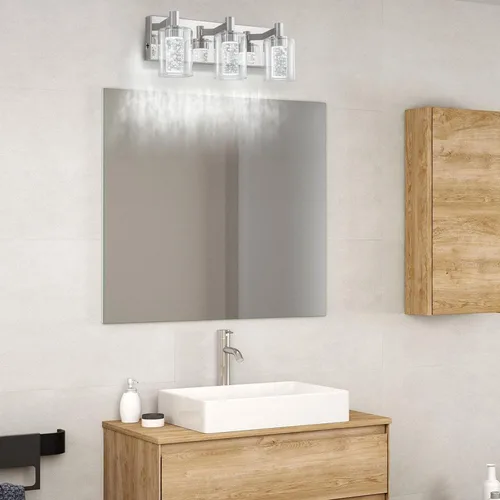 Miniatura 8 de SineRise - Luz de tocador con 3 modos de color (3000K/4000K/6000K), lámpara de baño LED con protección ocular, lámpara de pared moderna regulable