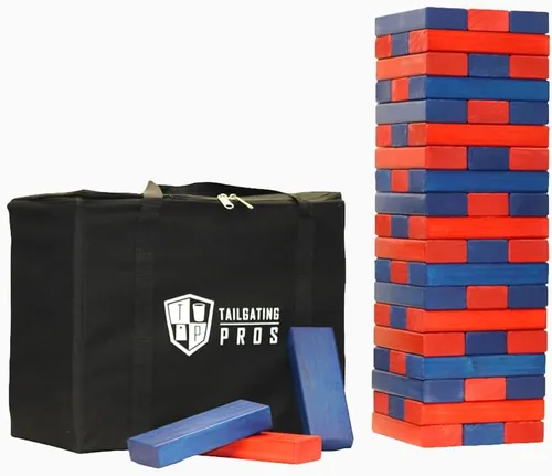 Miniatura 13 de Tailgating Pros Maderas Gigantes Premium que se Derrumban con Estuche de Transporte – ¡Elige los Colores de tu Equipo! Juego Gigante para Patio al
