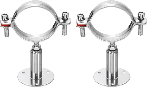 Miniatura 29 de HARFINGTON 2 piezas de montaje en pared de montaje en techo de acero inoxidable 304 abrazadera de soporte de tubo ajustable para tubo OD 1"-1.1