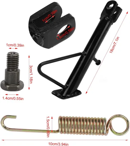 Miniatura 3 de VBESTLIFE Soporte lateral para motocicleta, soporte lateral de acero inoxidable antideslizante para estacionamiento, estructura estable triangular