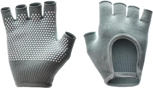 Miniatura 16 de Guantes de yoga antideslizantes sin dedos, ideales para pilates, barras, yoga de aire y entrenamientos de fitness, tela transpirable con agarre