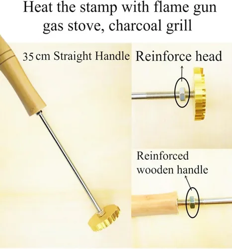 Miniatura 2 de Hierro de marca personalizado para madera Leahter Branding Iron regalo de boda, hecho a mano por diseño, regalo de fiesta de pan de barbacoa