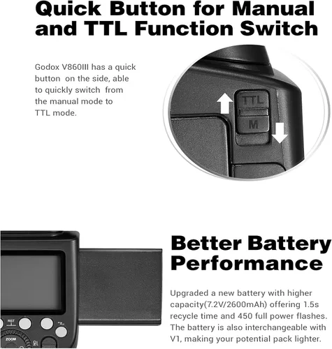 Miniatura 3 de Godox Flash para cámara Sony TT685IIS TT685II-S 2.4G inalámbrico HSS GN60 Flash compatible con cámaras digitales Sony a9 a7 a7II a7III a7R III a7RII
