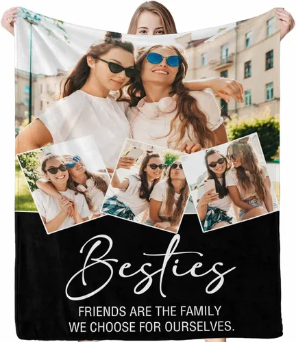 Miniatura 8 de Regalos para hermanas de hermana manta con collage de fotos, mantas de fotos personalizadas para hermanas, mejores amigas, mujeres, manta de amistad