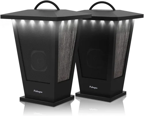 Miniatura 8 de pohopa Altavoces Bluetooth Impermeables, 2 Unidades Sonido Estéreo Inalámbrico Verdadero 20W Emparejamiento Dual Altavoces Exteriores Linterna