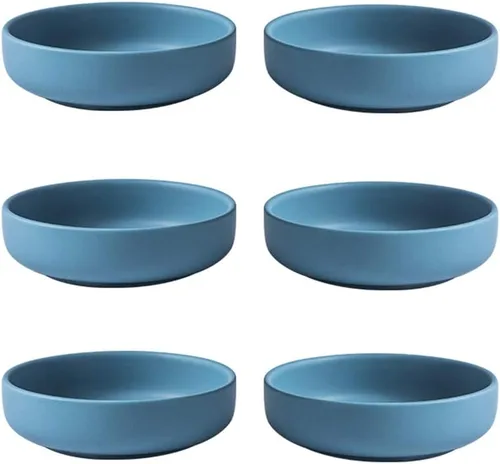 Miniatura 5 de Colias Wing - Juego de 6 tazones de porcelana de diseño elegante y estilo simple de un solo color, tazones para condimentos, tazones para salsa