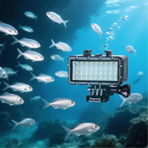 Miniatura 8 de Suptig Luz de buceo de alta potencia regulable impermeable LED luz de vídeo relleno luz nocturna buceo subacuático luz impermeable 147 pies