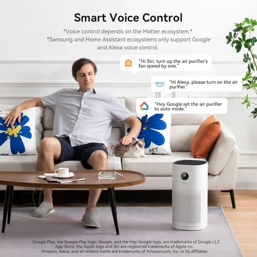 Miniatura 3 de Purificadores de aire para el hogar con materia – Cubre 2580 pies cuadrados compatibles con Google Home, Alexa y Smarthings, HEPA 13 y prefiltro
