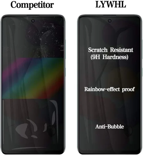 Miniatura 7 de [Paquete de 2] para Samsung Galaxy S20 FE / A53 / A52 / A51 Protector de pantalla de privacidad de vidrio templado antiespía
