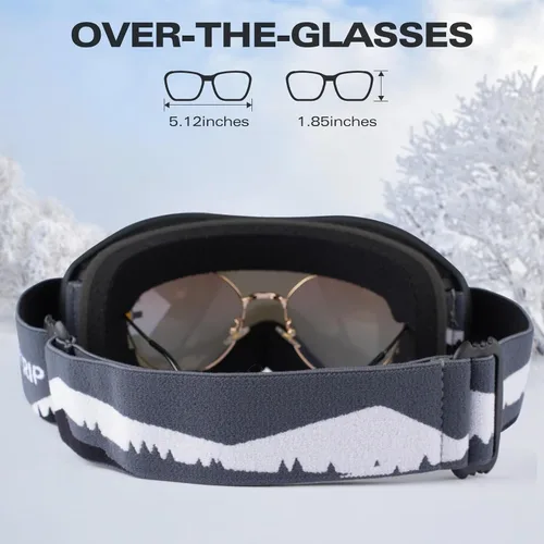 Miniatura 4 de Supertrip Gafas de esquí para hombres y mujeres, antivaho para nieve, protección UV, gafas de snowboard para adultos y jóvenes