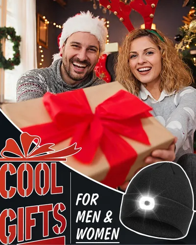 Miniatura 6 de Gorro LED recargable Gorro de punto unisex de invierno con linterna manos libres para pesca, correr, acampar