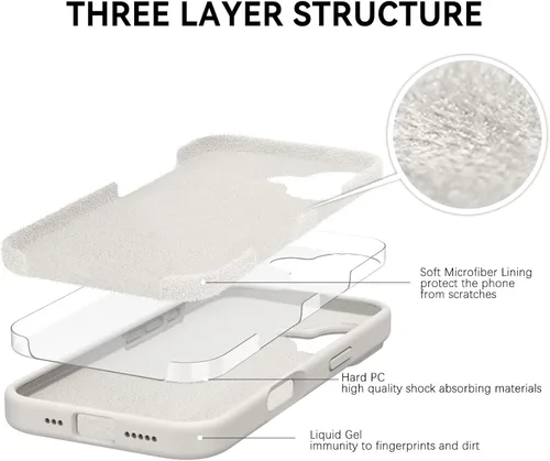 Miniatura 245 de GUAGUA Funda compatible con iPhone 17 Pro Max de 6.9 pulgadas, silicona líquida, goma de gel suave, delgada, forro de microfibra delgada