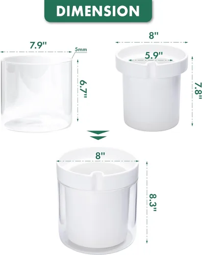 Miniatura 3 de Maceta de 8 pulgadas Phoenix Vine de riego automático, maceta de arcilla de terracota blanca con depósito de vidrio para plantas de interior, Blanco