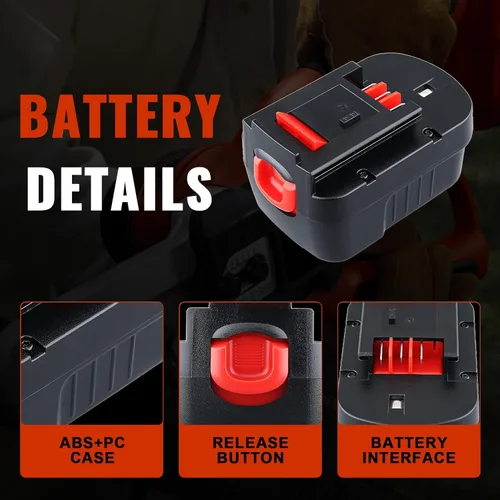 Miniatura 3 de FERRYBOAT [Actualizado a 4800 mAh] Repuesto HPB18 para batería Black and Decker de 18 V compatible con batería Black Decker de 18 voltios