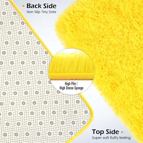 Miniatura 4 de Amearea Alfombra Premium Suave y Esponjosa Moderna Shag, 8x10 Pies, Alfombras Shaggy Peludas para Dormitorio, Sala de Estar, Decoración de Amarillo