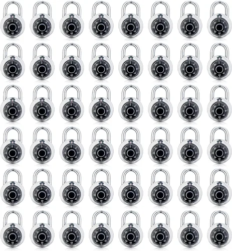 Miniatura 7 de Lock 1 paquetes de cerradura de combinación para casilleros de gimnasio y escuela, candado de combinación segura Mini cerradura de combinación Negro