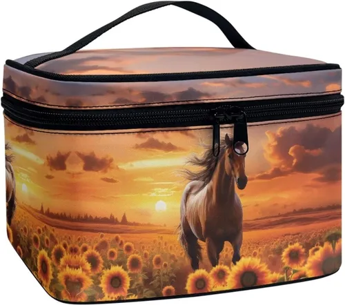 Miniatura 14 de doginthehole Bolsa de maquillaje, bolsa de cosméticos de viaje, bolsa de aseo portátil grande, organizador de accesorios para mujeres y niñas
