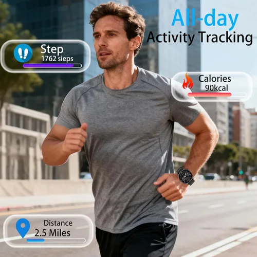 Miniatura 3 de Reloj inteligente para hombres y mujeres, pantalla AMOLED HD de 1.43 pulgadas, reloj inteligente IP68 impermeable, reloj rastreador de actividad