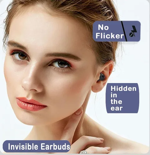 Miniatura 2 de Xmenha Auriculares ocultos para dormir de lado, pequeños y pequeños, invisibles, inalámbricos, Bluetooth, discretos, para el trabajo, invisibles