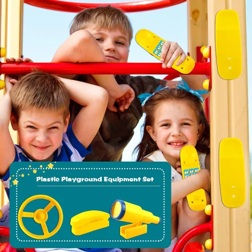 Miniatura 3 de Accesorios para el patio de recreo Swingset Volante de plástico Telescopio Teléfono Swingset Teléfono Juguete para Niños Patio al aire libre Patio