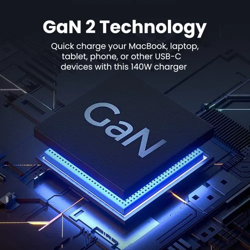 Miniatura 6 de Cargador USB C GaN UPTab de 140 W, adaptador de corriente dual USB-C + USB-A Fast PD 3.1 para MacBook Pro/Air, iPhone 17/Pro/Max, iPad, XPS