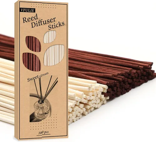Miniatura 13 de VFULIE 100 varillas difusoras de varillas de 10 pulgadas, varillas de madera de ratán natural de 10 pulgadas, repuesto para fragancia aromática