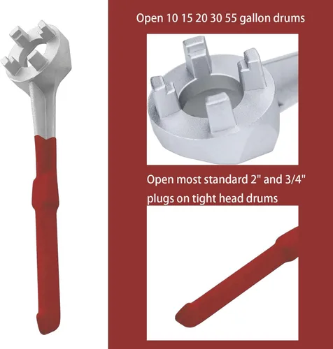 Miniatura 3 de Llave de tambor de aluminio, llave Bung, herramienta de abridor de barril para abrir tambor de 10, 15, 20, 30, 55 galones, se adapta a 2" y 3/4