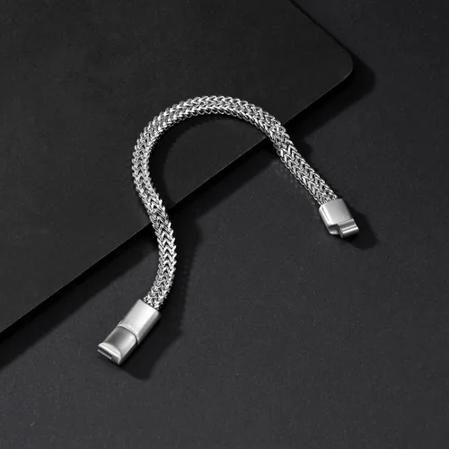 Miniatura 4 de Pulseras para hombre de acero inoxidable, con cierre magnético, cadena franco