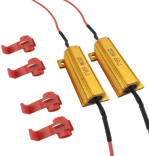 iBrightstar Resistencias de carga 50W 6ohm, para corregir el código de error de la señal de giro intermitente de la bombilla LED súper rápido Dorado