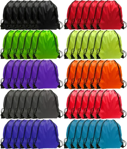 GoodtoU Mochila con cordón Bolsas de cincha Bolsas de cordón Bolso de deporte de cuerda de nylon a granel, 10 colores, Deportes